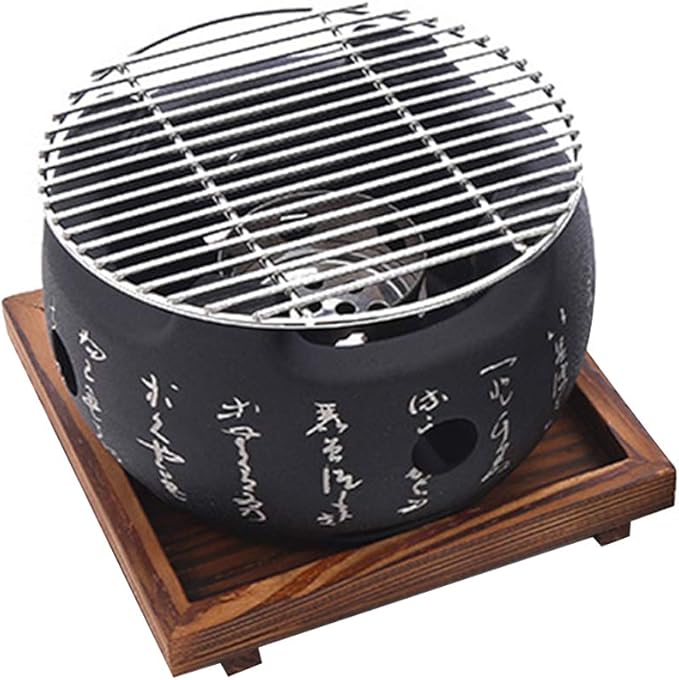 Japanese BBQ Grill - Portable Charcoal Stove with BBQ Plate & Accessories