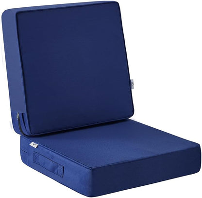 IPYNBAP Outdoor Cushions, Outdoor Chair Cushions 19x19x3 Inch, Cushions for Outdoor Furniture with Removable Cover, Waterproof & Fade Resistant Outdoor Seat Cushions for Patio, Lawn, Navy Blue