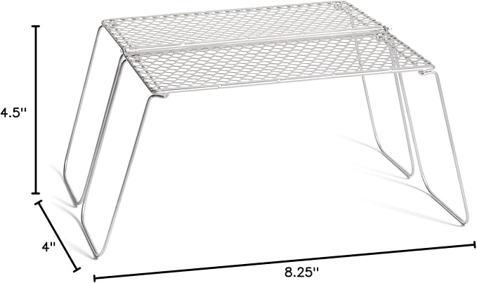 Vargo Titanium Bifold Foldable Campfire Grill - Portable Titanium Grill Surface with Legs - 60+ Square Inch Cooking Surface for Backpackers and Campers