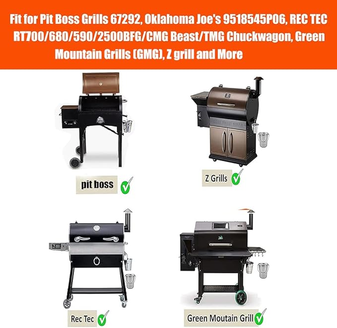 12 Pack Grease Bucket Liners with Pit Boss Grills 67292, Rec Tec Large Bucket, Z Grill Bucket, Drip Tray Liners for Traeger Timberline, Ironwood, Woodridge Pellet Grills and Flatrock 6.2”x 6.0”