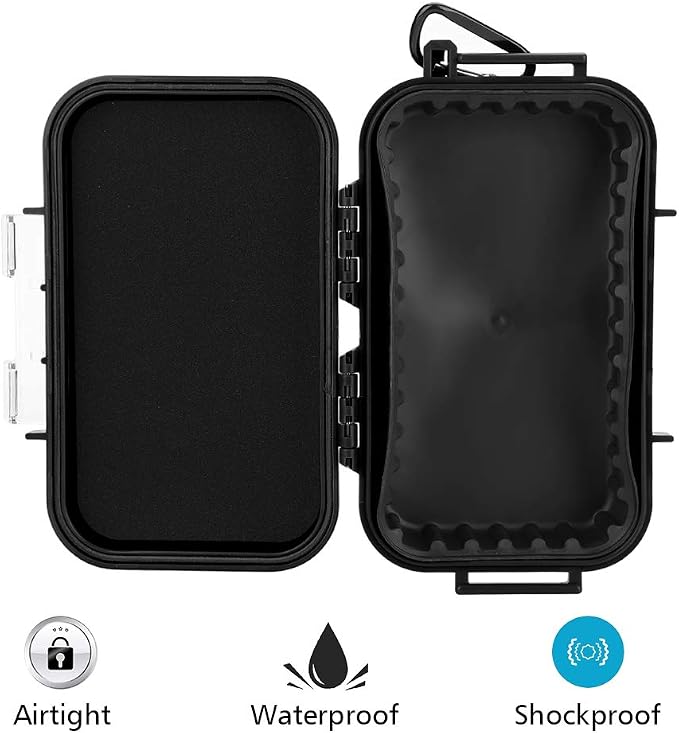 Waterproof Storage Case, Outdoor Survival Waterproof Case Shockproof Storage Case Airtight Carry Box Container for Outdoor Boating Camping(Black)