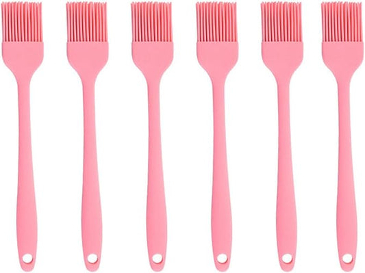 Silicone brush, Oil Brush for BBQ Kitchen Cooking Baking and Grilling (6 PCS,pink)