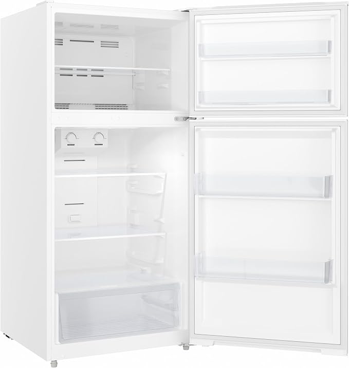 KoolMore 28 Inch 14 Cu Ft Top Freezer Refrigerator, White, Freestanding Full Size Fridge Freezer for Home Kitchen or Garage
