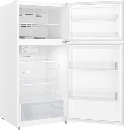 KoolMore 28 Inch 14 Cu Ft Top Freezer Refrigerator, White, Freestanding Full Size Fridge Freezer for Home Kitchen or Garage