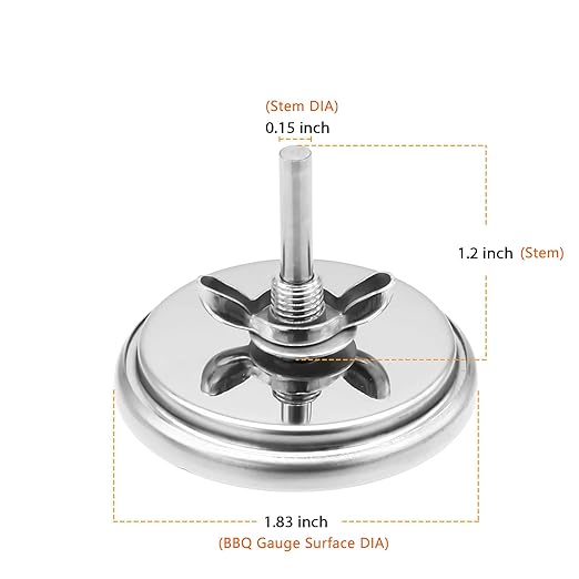 1.8 Inch Grill Temperature Gauge for CharBroil Grill Thermometer Replacement G432-8L00-W1 Charbroil Advantage Tru-Infrared Performance Grill 463377319 463630021 463448021, Stainless Steel Temp Gauge