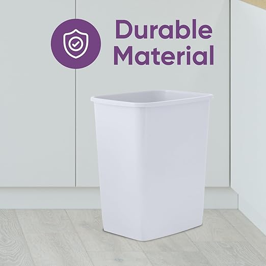 Superio 4.5 Gallon Plastic Trash Can, Waste Bin for Home, Kitchen, Office, Bedroom, Bathroom- 18 Qt (4 Pack, White Smoke)