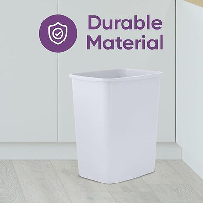Superio 4.5 Gallon Plastic Trash Can, Waste Bin for Home, Kitchen, Office, Bedroom, Bathroom- 18 Qt (6 Pack, White Smoke)