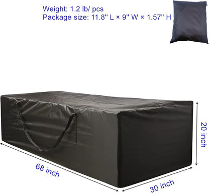 Outdoor Cushion Storage Bag 2 PCS, 68" Outdoor Pillow Storage with 2 Handles, Extra Large Opening Waterproof Zippered Patio Cushion Storage Bag XL