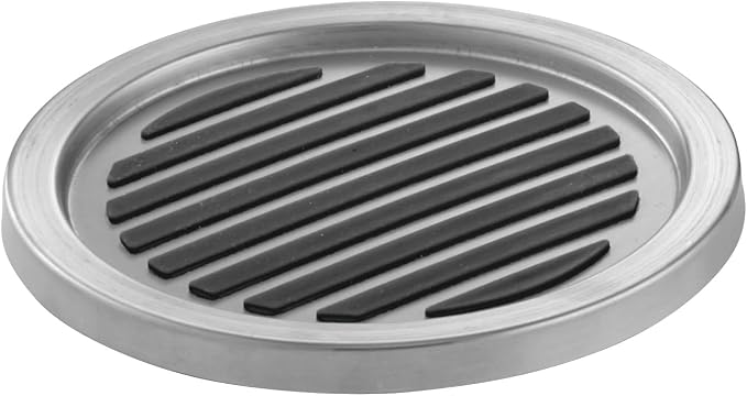 iDesign Forma Brushed Stainless Steel Drink Coasters for Home Counters, Kitchen, Dining Room, Living Room, Patio, Coffee Table, Set of 4, Black,20550 | For Home Counters