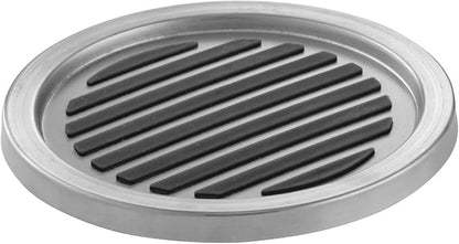 iDesign Forma Brushed Stainless Steel Drink Coasters for Home Counters, Kitchen, Dining Room, Living Room, Patio, Coffee Table, Set of 4, Black,20550 | For Home Counters