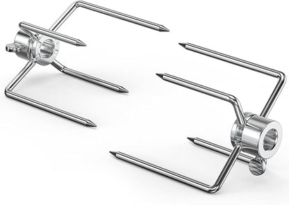 Onlyfire 6003 Grill Rotisserie Spit Meat Forks(1-Pair) Replacement-Fits 1/2-Inch hexagon & 3/8-Inch and 5/16-Inch square Spit Rods