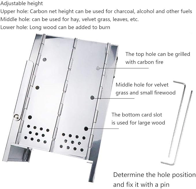 Portable Charcoal Grill for Camping BBQ, Stainless Steel Foldable Outdoor Barbecue Grill with Mesh Carry Bag, Ideal for Garden Party & Travel,A-1