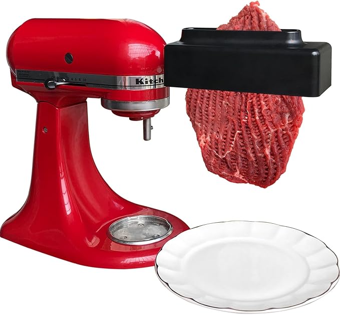 【PLUS】Meat Tenderizer for All KitchenAid Household Stand Mixers- Mixers Accesssories Attachment with Stainless Steel Gears, Black【Improved Extended New Version】