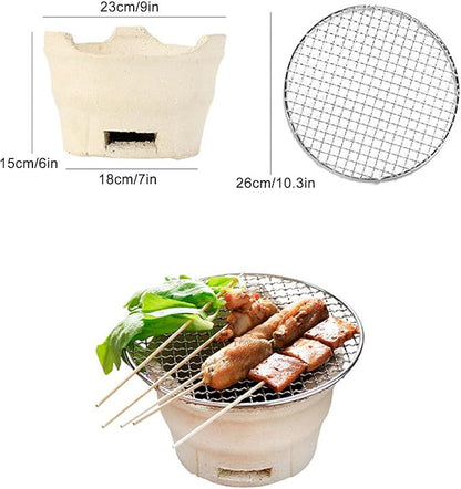 Clay Charcoal Stove for Outdoor Cooking, Camping Barbecue Stove, Traditional Portable Grill, Outdoor Cooking Accessories for Picnics and