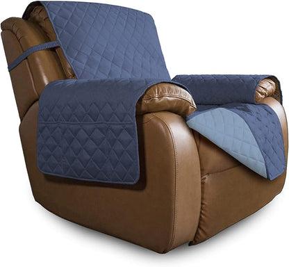 Easy-Going Reversible Couch Cover, Oversized Recliner, Dark Blue/Light Blue | Machine Washable Slipcover For Dogs, Water Resistant Furniture Mat For Living Room, Non-Slip Sofa Cover, Pet Friendly