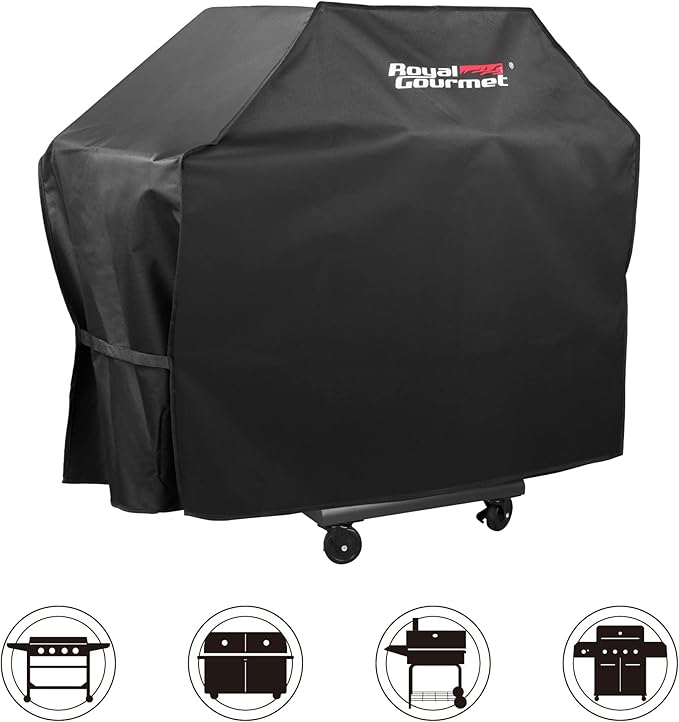 Royal Gourmet CR7605 76-Inch Grill Cover, Durable Oxford Polyester Outdoor BBQ Cover, Water Resistant, Weather Protection, Black