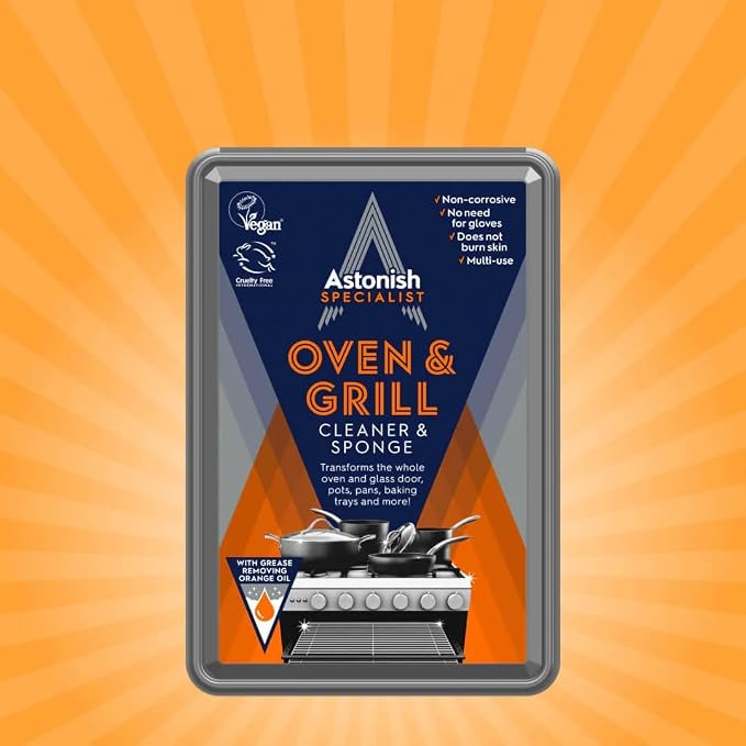 Astonish Oven & Grill Cleaner Paste with Sponge, Orange Oil, 8.8oz