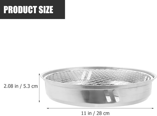 DOITOOL 28cm Portable Outdoor Charcoal Grill with Non-stick Tray, Disposable Mini Bbq Stove for Camping, Picnic, and Backyard Barbecue, Includes Random Color Cleaning Brush