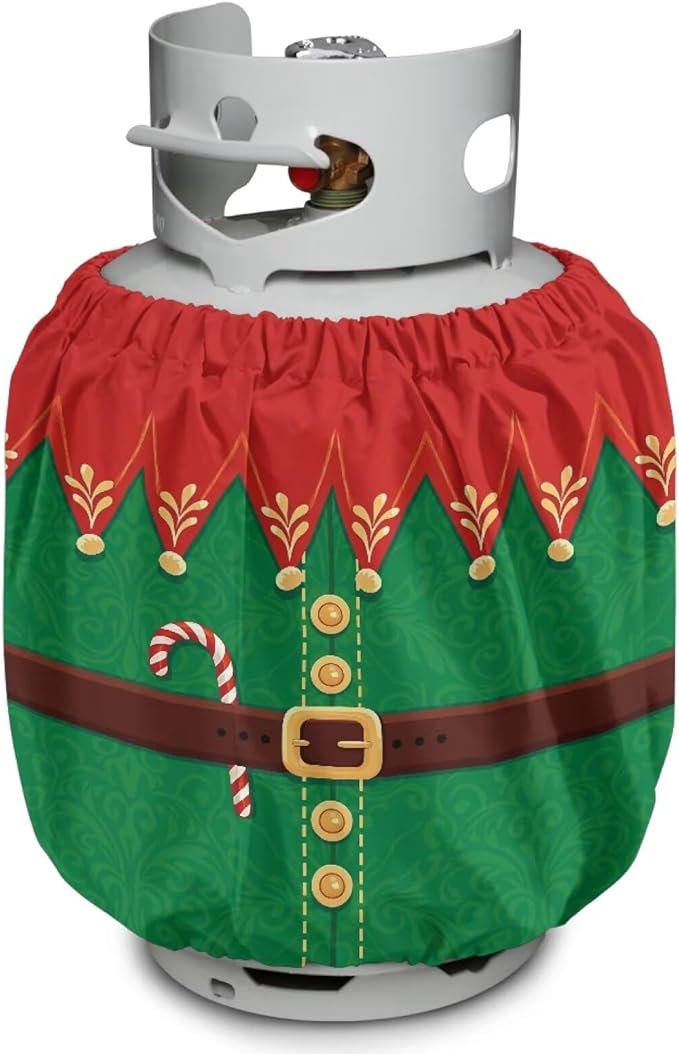 Santa Claus Propane Tank Cover 20lb Waterproof Gas Tank Cylinder Cover for Outdoor Easy to Install RV Gas Cylinder Protector for All Season Gift for Christmas