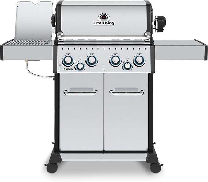 Broil King 875944 Baron S 490 Pro IR, Liquid Propane (LP), Stainless Steel, Black