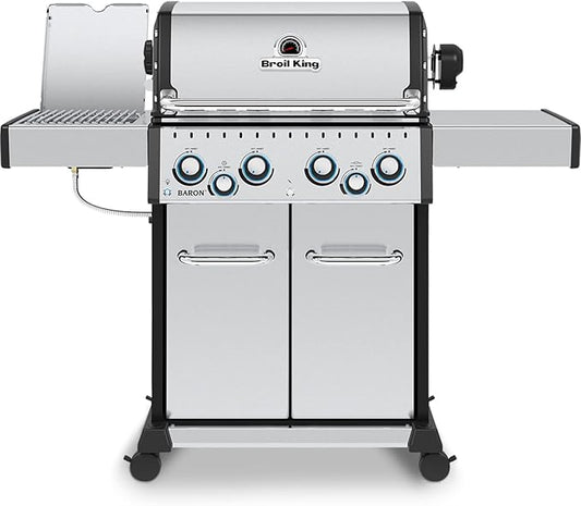 Broil King 875944 Baron S 490 Pro IR, Liquid Propane (LP), Stainless Steel, Black