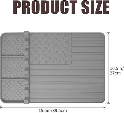 2 PCS Silicone Grill Mat Compatible with Blackstone, BBQ Griddle Tools Mat with Drip Pad, Spatula for Outdoor Kitchen Counter, Gifts for Men (Grey-2)