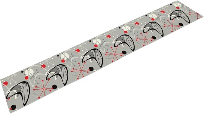 Mid Century Table Runner，Mid Century Modern 1950 Style Vintage Retro Atomic Style Print Table Runners for Party Kitchen Dining Banquet 13x36Inch