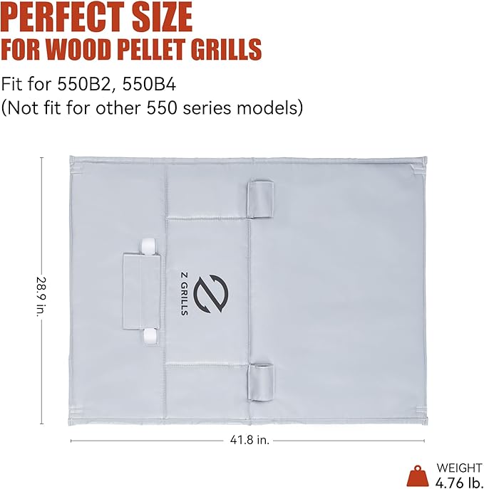 Z GRILLS Thermal Insulation Blanket Fire-Resistant 3-Layer Construction for Enhanced Temperature Preservation, Pellet Savings, Snow Resistance and Waterproof - Ideal for Outdoor Grilling
