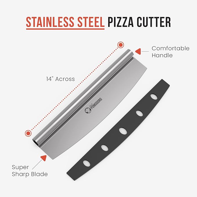 Chef Pomodoro Pizza Peel and Cutter Set, Foldable Handle, 12x14 in | Commercial-grade Aluminum, Foldable Wood Handle; Pizza Spatula/Paddle for Bread & Pastries; Compact for Storage