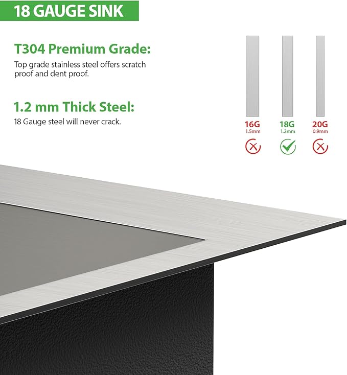 25 Inch Utility Laundry Sink Drop In 16 Gauge Stainless Steel Single Bowl Laundry Room Sink Laundry & Utility Room Kitchen Sinks 25"x22"x12"