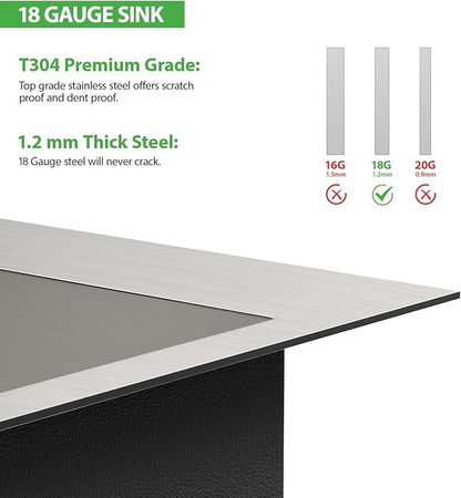 25 Inch Utility Laundry Sink Drop In 16 Gauge Stainless Steel Single Bowl Laundry Room Sink Laundry & Utility Room Kitchen Sinks 25"x22"x12"