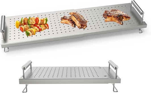 Adjustable Griddle Warming/Cooling Rack for Blackstone Griddle Accessories 17 22 28 36", Universal Stainless Steel Warming Tray/Grill Shelf/Warmer for Weber Charbroil Nexgrill & Most Tabletop Griddle