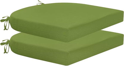 HARBOREST Outdoor Chair Cushions Set of 2, Water Resistant Patio Chair Cushions with Ties, Outdoor Seat Cushions for Patio Furniture, 17"x16"x2", Grass Green