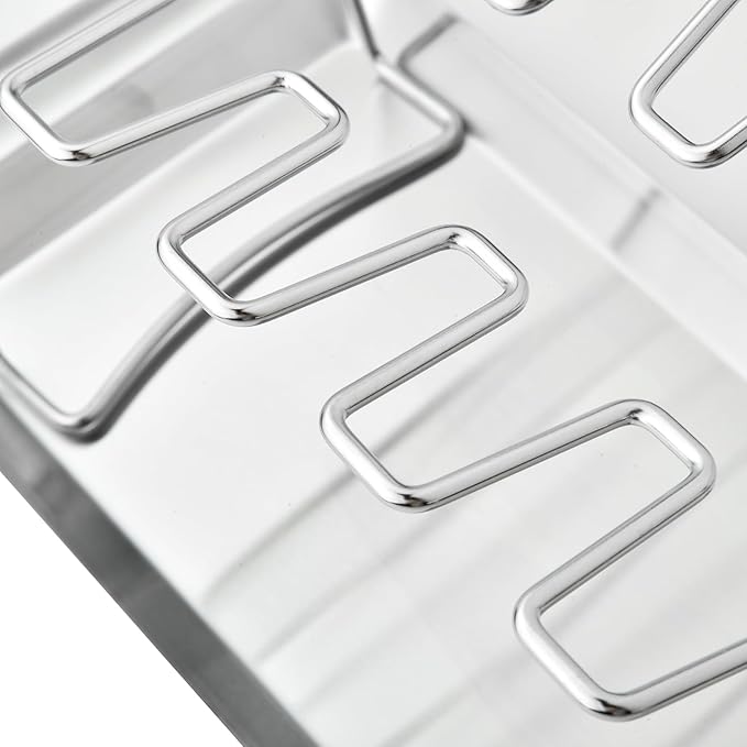 RTT Chicken Leg Rack for Grill with Drip Tray - Easy to Use 12 Slots Chicken Wing Rack - Premium Stainless Steel Chicken Drumstick Rack for Smoker - Chicken Drumstick Holder for Grill Accessories