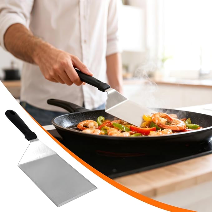Flattened Burger Press Smash Kit, Includes Stainless Steel Smasher Plate Grill Spatula Seasoning Shaker & Hamburger Patty Papers Griddle Accessories Tools for Flat Top Grill BBQ & Outdoor Cooking