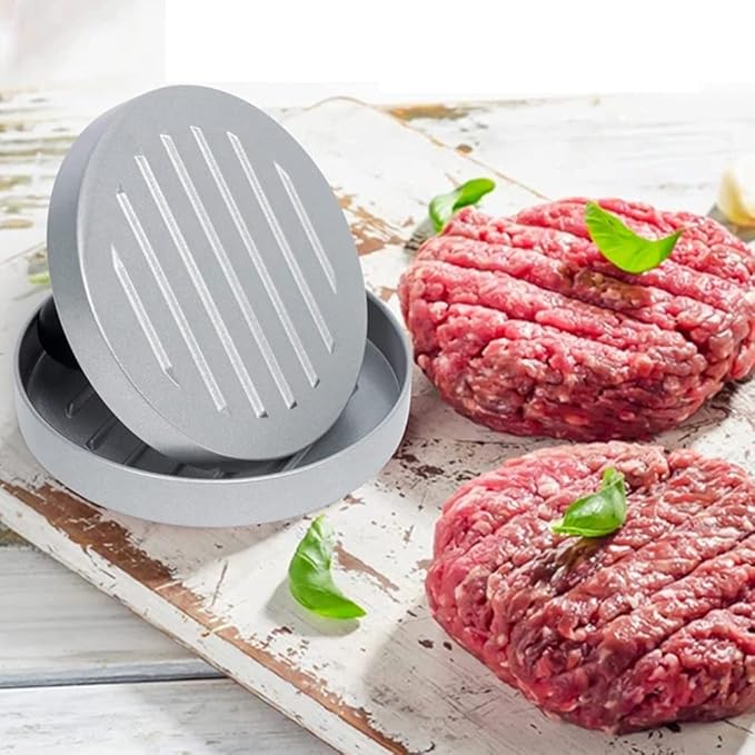 Leden Burger Press Hamburger Press Patty Maker with 100 Patty Papers Aluminum Hamburger Mold Non-Stick, BBQ Grill Accessories Kitchen Tool for Grilling