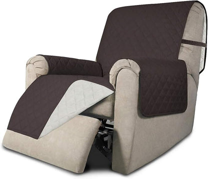 Easy-Going Reversible Couch Cover, Recliner 19 in, Chocolate/Ivory | Machine Washable Slipcover For Dogs, Water Resistant Furniture Mat For Living Room, Non-Slip Sofa Cover, Pet Friendly