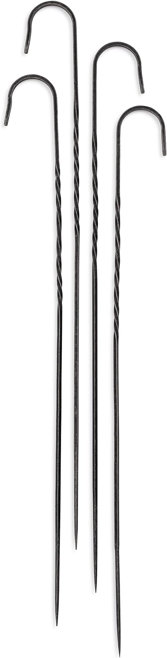 Barebones Cowboy Grill Steel Skewers Set of 4 - Grill Accessories for Outdoor Cooking and Fire Pits - Shish Kabob Skewers and Smores Sticks