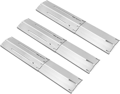 Universal Adjustable Heat Plate, Extend from 11.75" up to 21", 3 Pack | Heat Tents Heat Shields for Gas Grill, Burner Cover Replacement Parts, Stainless Steel BBQ Flame Tamers Derurizy