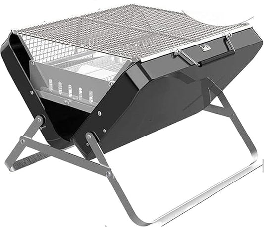 Portable Charcoal Grill Small Household BBQ Grill Outdoor Barbecue Grill Folding Camping Grill Stainless Steel Barbecue Stove for Camping BBQ, Tailgating, Park Parties,A-1