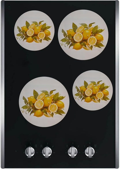 Ritadeshop Burner Covers for Electric Stove (Yellow Lemon, Round D8/10‘’)