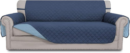 Easy-Going Reversible Couch Cover, 4 Seater Sofa, Dark Blue/Light Blue | XX-Large Sofa, Washable Slipcover For Dogs, Water Resistant Mat, Living Room, Non-Slip Sofa Cover, Pet Friendly