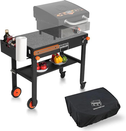 Grill Table for Blackstone 17/22 inch Griddle | Grill Cart with 22 inch Blackstone Griddle Cover, Griddle Stand with with Wheels, for Tailgating, Camping, RV