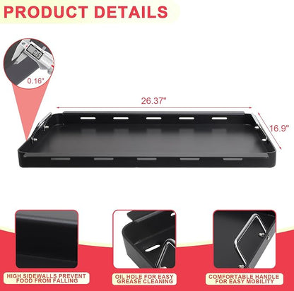 Full-Size Griddle Inserts for Charbroil Commercial Tru Infrared Gas Grills | Fits charbroil 466242715 463276016463439915 3/4 Burner replacement part, G533-0009-W1 G541-0016-W2 4mm carbon steel rustproof