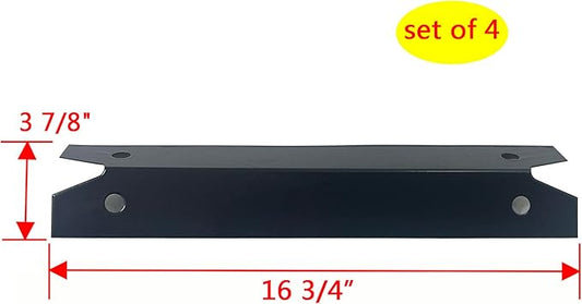 Parts DP143 (4-Pack) Porcelain Steel Heat Shield/Heat Plates 16 3/4" x 3 7/8" Replacement for Brinkmann, Charmglow, Gas Grill Models