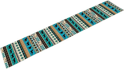 Aztec Horse Print Table Runner, Spring Summer Seasonal Holiday Kitchen Dining Table Decoration for Indoor Outdoor Home Party 13x90 Inch