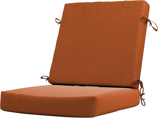 California Umbrella Outdoor Dining Chair, Patio Seat Cushion, 20 x 40 Inch, Premium Outdoor Memory Foam, Fade Resistant Sunbrella Fabric, Fabric Ties,Tuscan