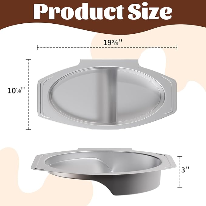 Water Pan Replacement for 40 inch Digital Electric Smokers, Fits Masterbuilt Parts 9007180374, Large Water Bowl Compatible with MB20071619 MB20072918 MB20071719 MB20071118, Heavy Duty Stainless Steel