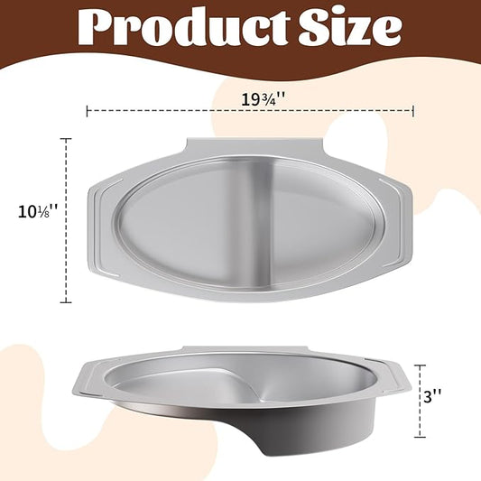 Water Pan Replacement for 40 inch Digital Electric Smokers, Fits Masterbuilt Parts 9007180374, Large Water Bowl Compatible with MB20071619 MB20072918 MB20071719 MB20071118, Heavy Duty Stainless Steel