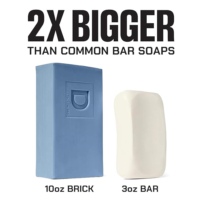 Duke Cannon Midnight Swim Big Brick of Soap 4-Pack, 10 oz Each – Sandalwood & Lavender Scent, Large Triple-Milled Bar Soap for Men, Long-Lasting & Moisturizing